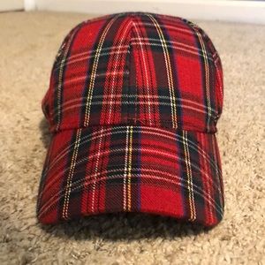 Red plaid hat